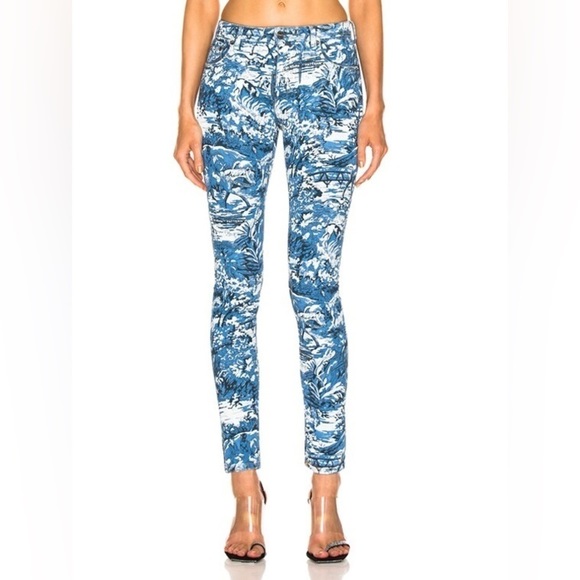 OFF-WHITE Tapestry 5 Pocket Pants Blue Women’s Size 24 - Picture 1 of 6